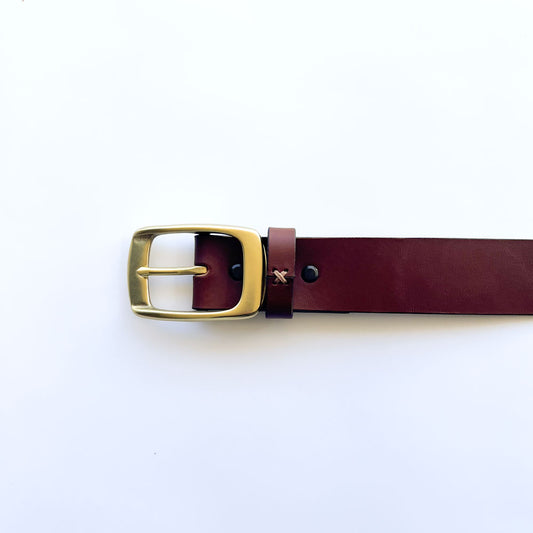 TEXAS - Cinturón Cognac 4cm / Latón