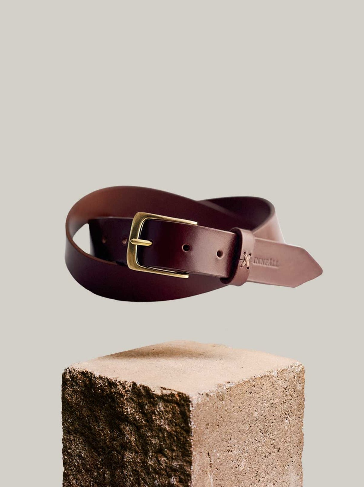 TEXAS - Belt Cognac 3cm / Golden