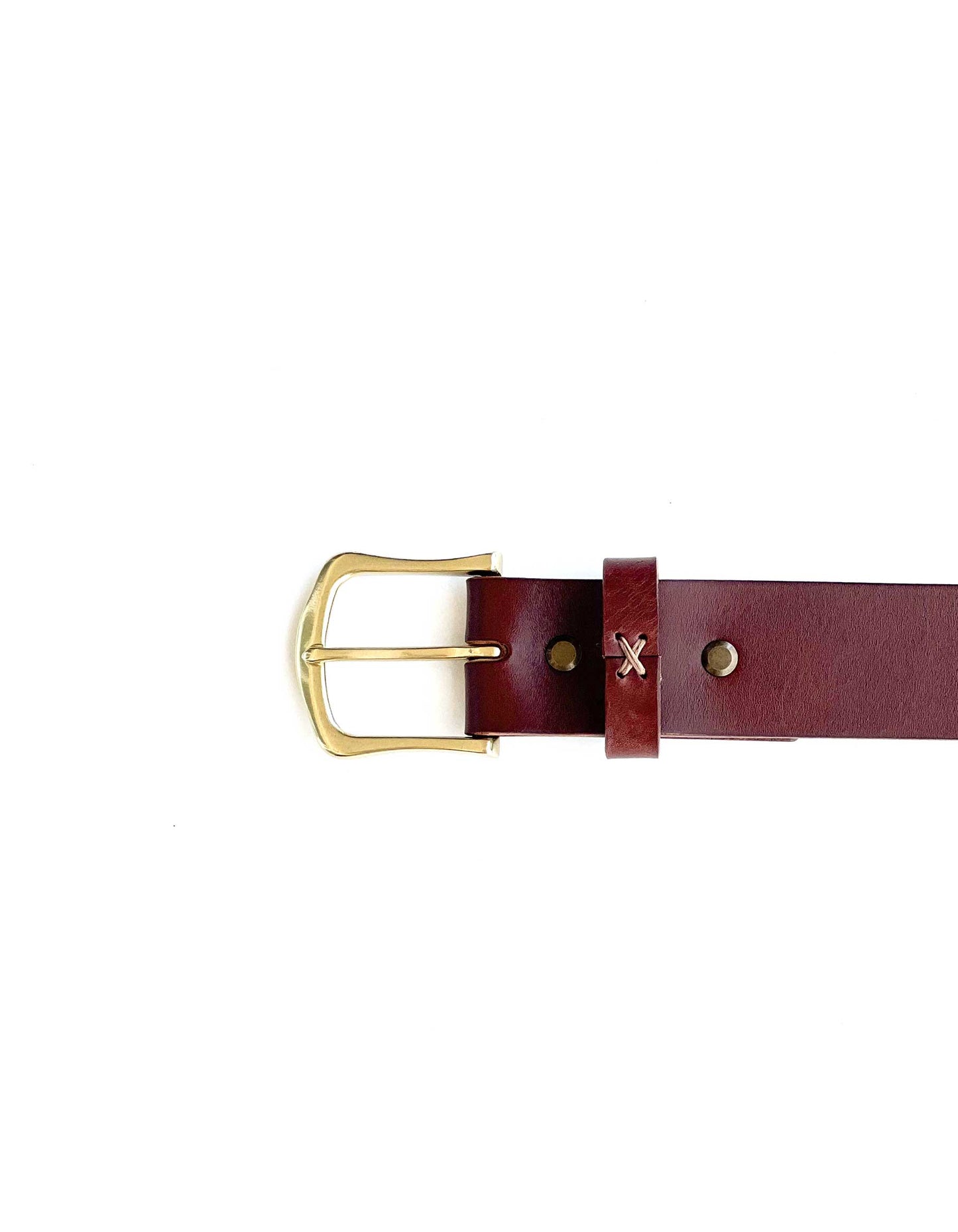 TEXAS - Belt Cognac 4cm / Golden
