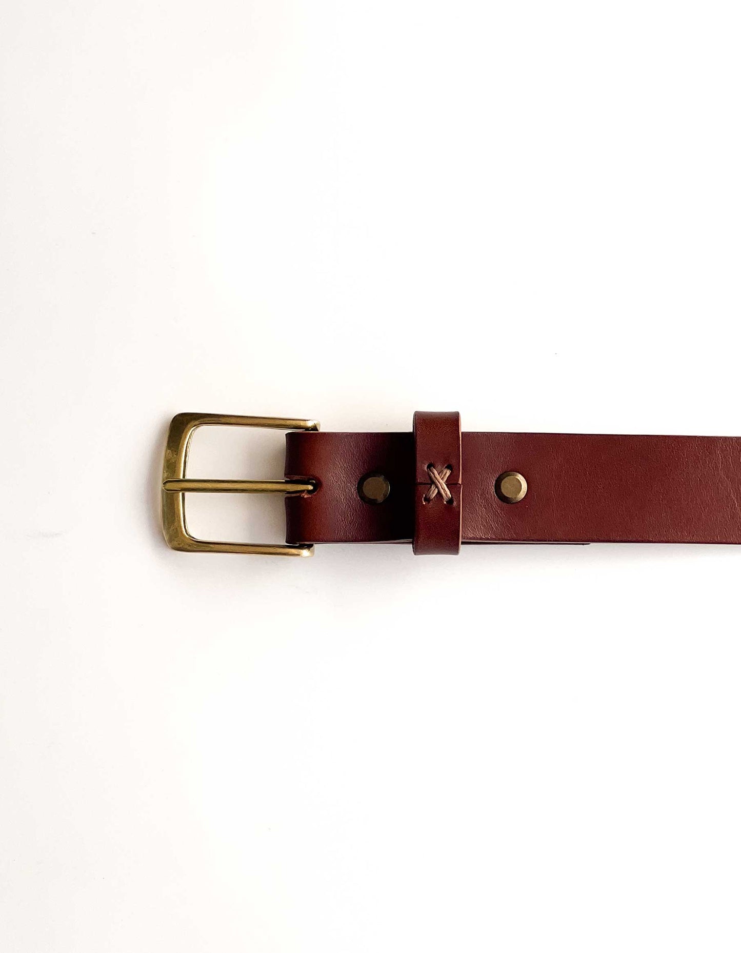 TEXAS - Belt Cognac 3cm / Golden